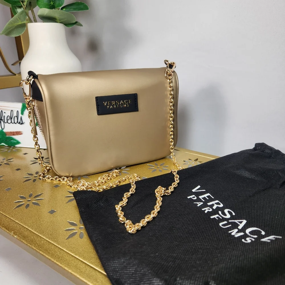 SALE! Versace Parfum Bag - NWOT cosmetic makeup convertible crossbody & chain - Picture 11 of 11